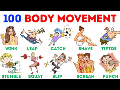 100 Body Movement Vocabulary | Super Common Verbs of Body Movement with Meaning | Action Verbs