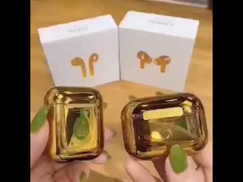 High-quality airpods pro golden bluetooth headset renamed and positioned valid serial number