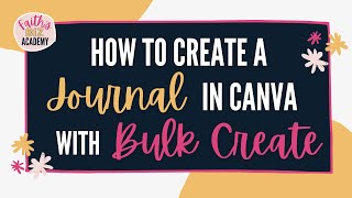How to create a journal in Canva using bulk create