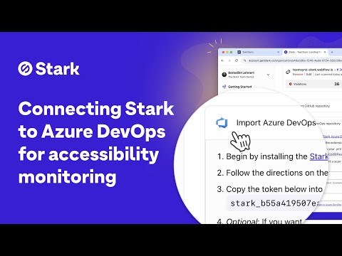 Connecting Stark to Azure DevOps for accessibility monitoring
