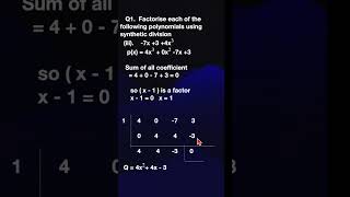 Tamil Nadu 9th Std Math Solutions: Exercise 3.8 Q1(iii) Algebra - Division of Polynomials
