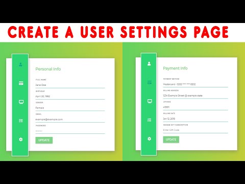 How To Create A User Settings Page Using #html #css #javascript