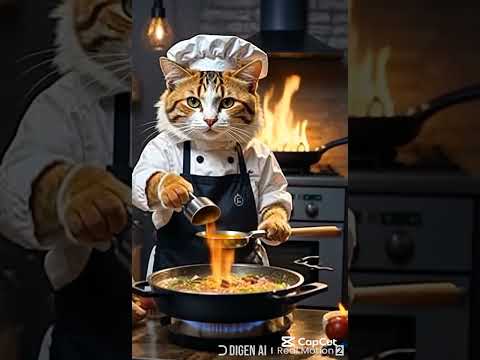Cat Cooking the food #catlover #shortsvideo #shorts   #trending  #viralshorts  #love #trendingshorts