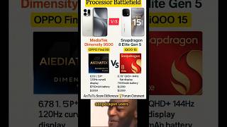 📌Dimensity 9500 vs Snapdragon 8 Elite Gen 5 ⚡ Processor Battlefield! OPPO Find X9 vs iQOO 15 #shorts