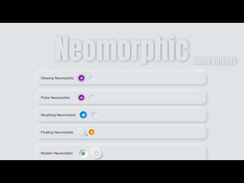 Creative Neumorphic Radio Buttons with Advanced Animations | HTML & CSS UI Design Tutoria