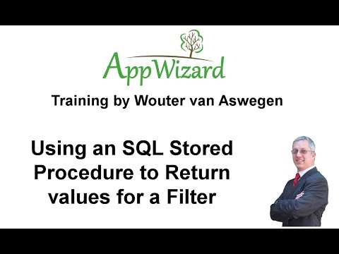 AppWizard - Building a filter Stored Procedure in SQL