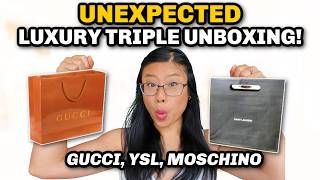 TRIPLE LUXURY THRIFTING Unboxing! Preparing For Winter With Gucci, YSL and Moschino!