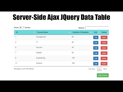 Server Side Ajax JQuery CRUD Data Table - Step by Step - PHP, MySql, Bootstrap Modal, Javascripts