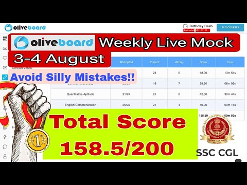 Oliveboard All India Live Mock Revealed: August 3-4