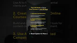 3 AI Hacks to Grow Your Income in 30 Days 💡 | Automate, Scale & Earn Smarter in 2025
