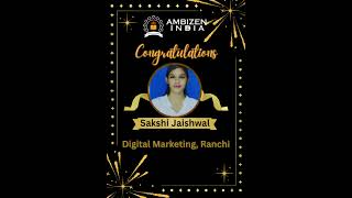 Sakshi from Ranchi Jharkhand - Congratulations | Digital Marketing & Graphic Designing Course Delhi
