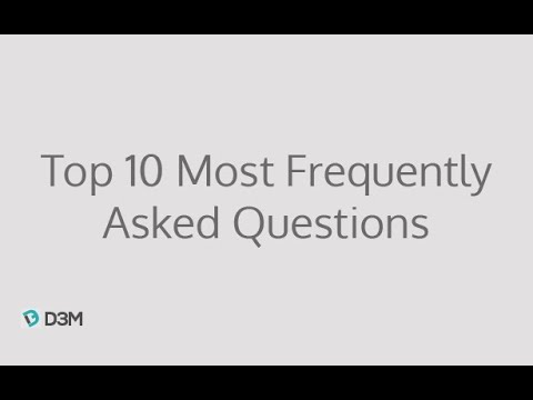 D3M Webinar - 10 FAQs