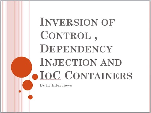 Inversion of Control , Dependency Injection and IoC Containers