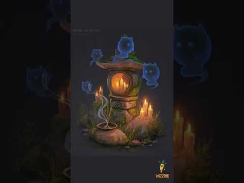 Haunted Lantern Glows with Friendly Forest Spirits 🌙✨ #Shorts #animation  #ambient #cartoon