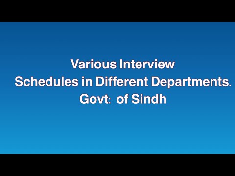 Various Interview Schedules