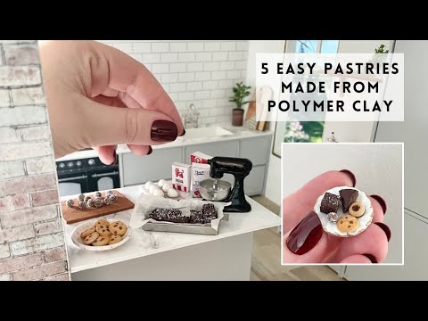 DIY Miniature | 5 easy pastries made from Polymer clay