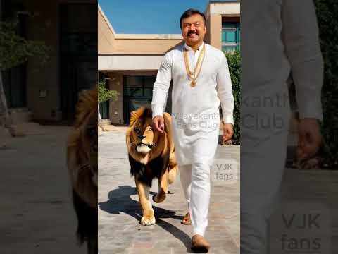 💥 Captain Vijayakanth’s Powerful Walk with a Lion 🦁 #vijayakanth #fans #shorts #ai