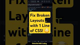 Fix Broken Layouts with 1 Line of CSS! 😳| #webdev #37 | #shorts #css #cssflexbox #csstutorials