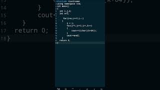 Alphabet pattern 20 #subscribe #programming #foryou #program #program #clanguage #clanguage #shorts