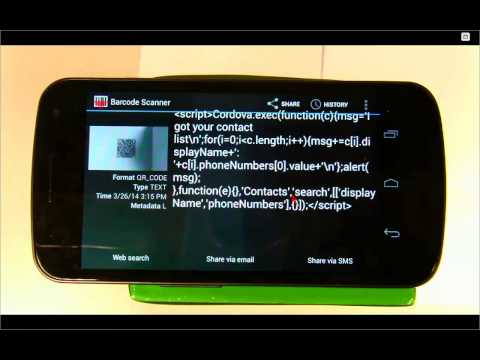 Code Injection Attack on HTML5-based Mobile Apps (Barcode)
