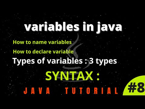 Variables in java |Types of variables | syntax | Java tutorial #8