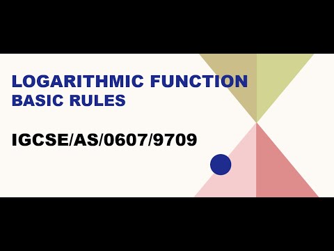 Basic Rules of Logarithmic Function- IGCSE 0607/AS Level 9709