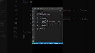 ADD two number using C++ language | C++ programming for beginners | sum 2 number | #shorts