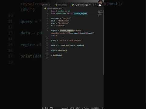 Import MySQL db into pandas dataframe #python #coding #programming #sql #mysql #dbms #dsa