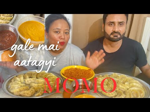 Veg Momo eating  challenge with spicy chatni||pada bhari🥵|| #mukbang #