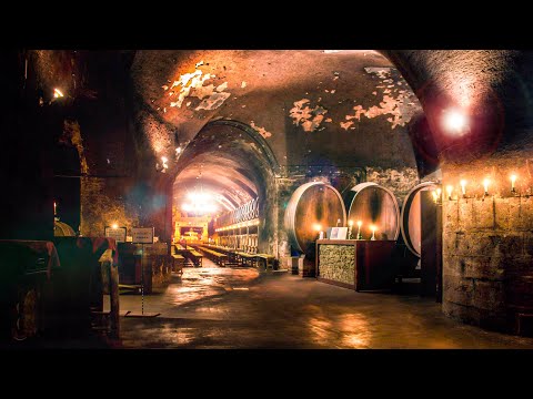 Wine Cellar Ambience 🍷 Dripping Water Sounds, Basement Ambience & Soft Crackling Fire 🔥 10 Hours