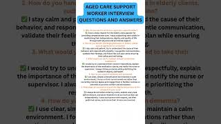 Aged Care Support worker interview questions and answers (pass your interview) #agedcare #interview