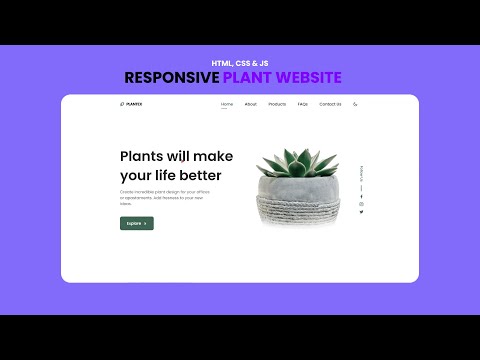 Build a Responsive Plant Website with HTML CSS & JavaScript | Modern & Clean UI Design from Scratch