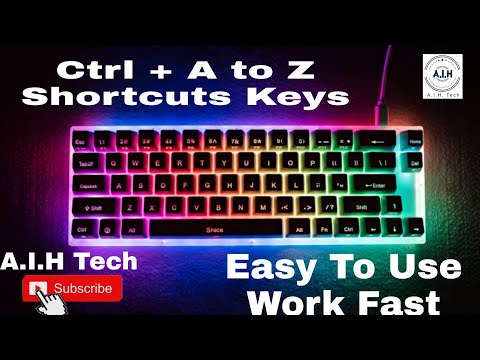 Usefull Keyboard Shortcuts || A to Z Shortcut Keys || By A.I.H Tech