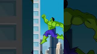 Red Hulk throws Hulk off the building Angry Hulk Transformation Animation
