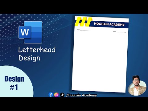 MS Word 2024 Letterhead Design | Professional & Modern Letterhead Step-by-Step Tutorial Urdu/ हिन्दी