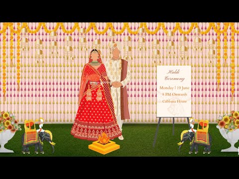 Wedding Whatsapp Video Invitation | Caricature Video Animation | Heena's Palette