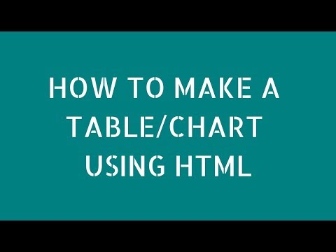 HOW TO MAKE A CHART (TABLE) USING HTML