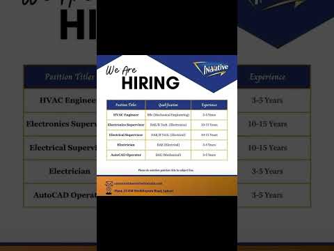 Required BE mechanical and DAE electrical and mechanical. karachi. (@GWHAMZA ).