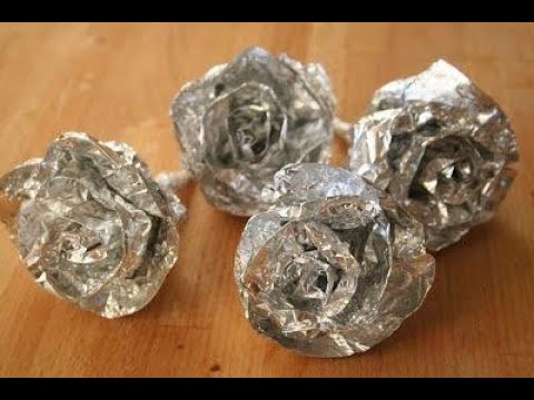 Easy metallic flower made with material available at home
