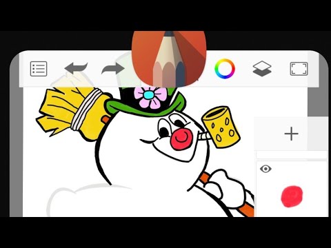 Learning to draw by tracing Frosty the Snowman, Part 2