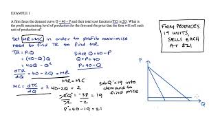 Understanding Profit Maximisation (with two examples)