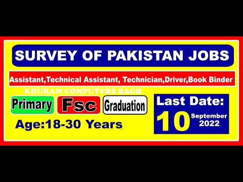 Survey of Pakistan Jobs 2022 / KHURAM COMPUTERS BAGH
