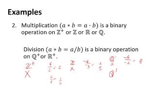 SECTION 1: BINARY OPERATIONS
