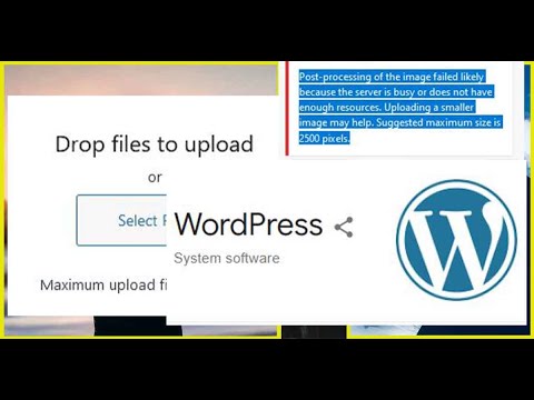 Post-processing of the image failed likely because the server is busy | WordPress file not uploading