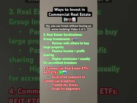 Ways to Invest in Commercial Real Estate. You can invest without buying a building! Video 2 of 2