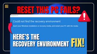 Solve Recovery Environment Error ✅ | Quick Fix for Windows Update & Reset
