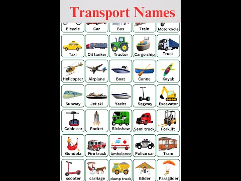 Transport Names In English (Learn Transport Names)