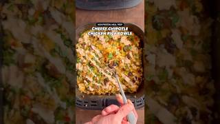 Macro-Friendly, High Protein Cheesy Chipotle Chicken Rice Bowls #shorts