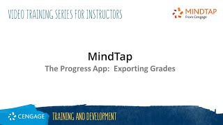 MindTap Progress App: Exporting Grades
