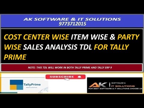 COSTCENTER WISE ITEM QTY AND PARTYWISE SALES ANALYSIS REPORT TDL FOR TALLY PRIME